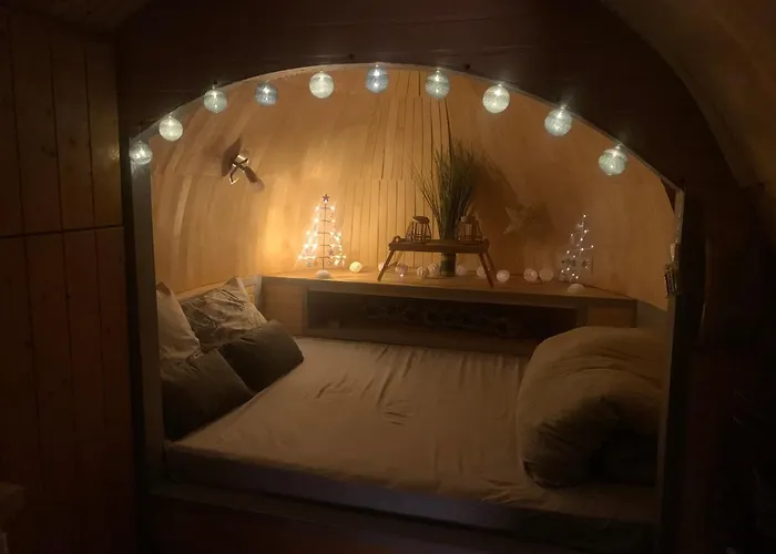Cabane En Bois Avec Bain Nordique Et Sauna